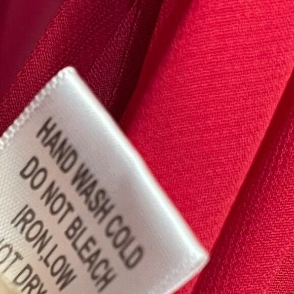 UPS & DOWNS Maxi Dress Womens Medium Red Semi Sheer Valentines Holiday Belt NWOT - Picture 11 of 14